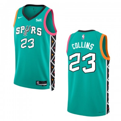 San Antonio Spurs #23 Zach Collins Unisex Nike Green 2022-23 Swingman Jersey - City Edition Men's